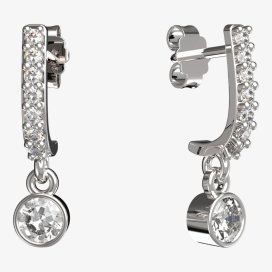 BG zlaté náušnice 722 Bílé zlato - 585 Diamant