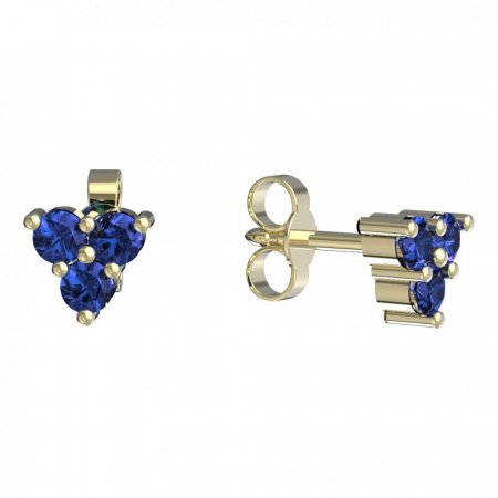 BeKid, Gold kids earrings -776 - Switching on: Puzeta, Metal: Yellow gold 585, Stone: Light blue cubic zircon