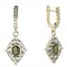 BG garnet earring 422-84 - Metal: Silver 925 - rhodium, Stone: Moldavit and garnet