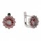 BG earring circular 098-07 - Metal: Silver 925 - rhodium, Stone: Garnet