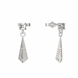 BG zlaté náušnice 1360 Bílé zlato - 585 Diamant