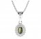 BG pendant oval 244-2 - Metal: Silver 925 - rhodium, Stone: Garnet