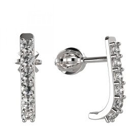 BG zlaté náušnice 93 Bílé zlato - 585 Diamant