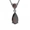 BG garnet necklace 417 - Metal: Silver 925 - rhodium, Stone: Moldavit and garnet