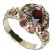 BG prsten 472-X kulatého tvaru - Kov: Stříbro 925 - rhodium, Kámen: Vltavín a granát