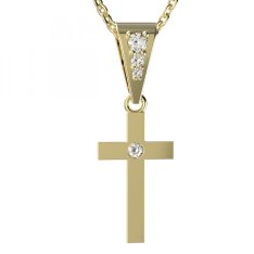 BG zlatý přívěšek křížek 1103 Žluté zlato - 585 Diamant