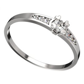 BG zlatý prstýnek 883 J Bílé zlato - 585 Diamant