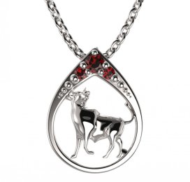 BG granátový přívěšek Býk 047 Stříbro 925 - rhodium Granát