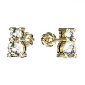 BG zlaté náušnice 746 Žluté zlato - 585 Diamant