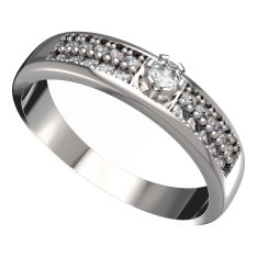BG zlatý prstýnek 553 F Bílé zlato - 585 Diamant