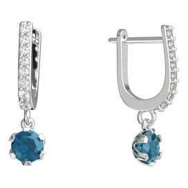 BeKid dětské náušnice 870 Bílé zlato - 585 Světle modrý kubický zirkon