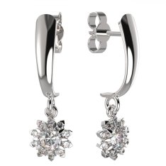 BG zlaté diamantové náušnice 987 Bílé zlato - 585 Diamant lab-grown