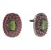 BG earring oval -  251 - Metal: Silver 925 - rhodium, Stone: Garnet