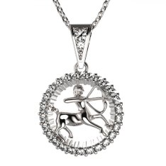 BG zlatý diamantový přívěšek Střelec 045 Bílé zlato - 585 Diamant lab-grown