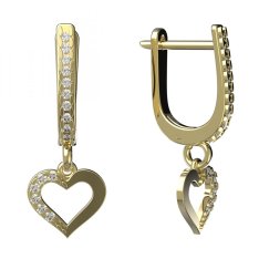 BeKid dětské náušnice srdíčko 599 Žluté zlato - 585 Diamant