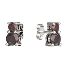 BG  náušnice s granátem nebo vltavínem 746 Stříbro 925 - rhodium Granát