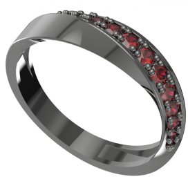 BG prstýnek 1451 Stříbro 925 - ruthenium (30-90dní) Granát