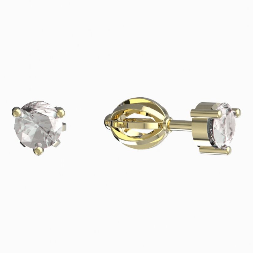 BeKid dětské náušnice 782 Žluté zlato - 585 Diamant