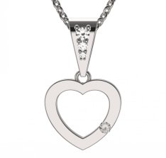 BG zlatý přívěšek srdíčko 1554 Bílé zlato - 585 Diamant