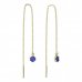 BeKid, Gold kids earrings -1293 - Switching on: Chain 9 cm, Metal: Yellow gold 585, Stone: Dark blue cubic zircon