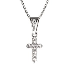 BG zlatý přívěšek křížek 580 Bílé zlato - 585 Diamant