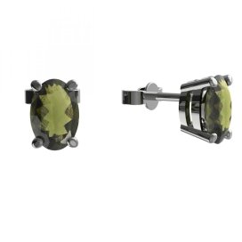 BG náušnice přírodní broušený granát   711. Stříbro 925 - ruthenium (30-90dní) Vltavín