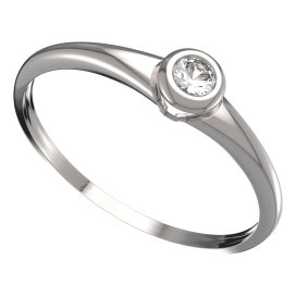 BG zlatý prstýnek 550 I Bílé zlato - 585 Diamant