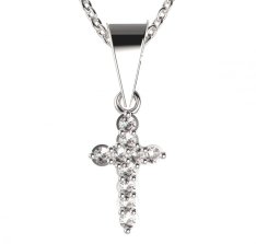 BG zlatý přívěšek křížek 580 Bílé zlato - 585 Diamant