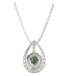 BG přívěs kruhového tvaru 541-90 Stříbro 925 - rhodium Vltavín a kubický zirkon