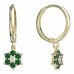 BeKid, Gold kids earrings -109 - Switching on: Circles 15 mm, Metal: Yellow gold 585, Stone: Green cubic zircon