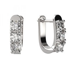 BG zlaté náušnice 95 Bílé zlato - 585 Diamant