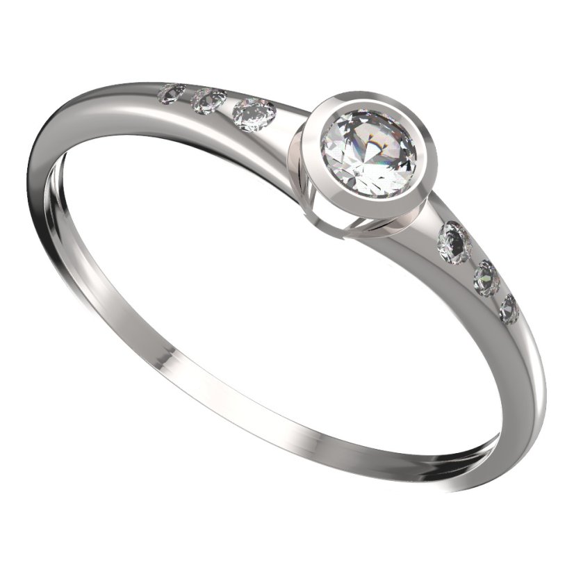 BG zlatý prstýnek 551 K Bílé zlato - 585 Diamant