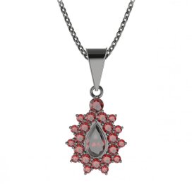 BG přívěs kapkovitého tvaru 147-0 Stříbro 925 - ruthenium (30-90dní) Granát