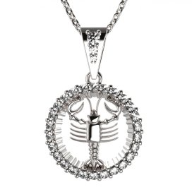 BG zlatý diamantový přívěšek Rak 045 Bílé zlato - 585 Diamant lab-grown