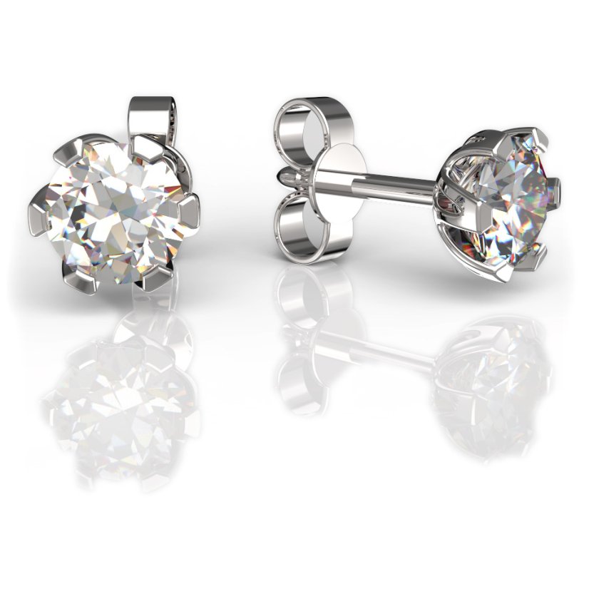 BG zlaté náušnice 870 Bílé zlato - 585 Diamant