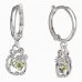 BeKid, Gold kids earrings -1192 - Switching on: Circles 12 mm, Metal: White gold 585, Stone: Green cubic zircon