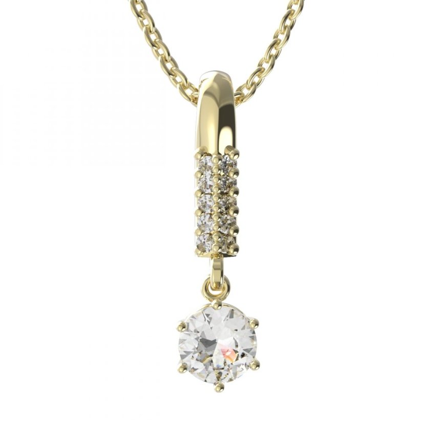 Zlatý přívěsek s diamantem, žluté zlato 585 – 1295 (ZD34129599)