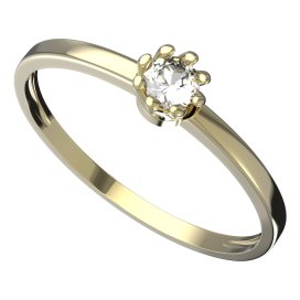 BG zlatý prstýnek 554 C Žluté zlato - 585 Diamant