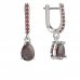 BG náušnice s kapkovitým kamenem 636 - Kov: Stříbro 925 - rhodium, Kámen: Vltavín a  kubický zirkon