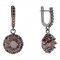 BG circular earring 472-84 - Metal: Silver 925 - rhodium, Stone: Moldavite and cubic zirconium