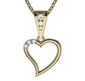 BG zlatý přívěšek srdíčko 1165 Žluté zlato - 585 Diamant