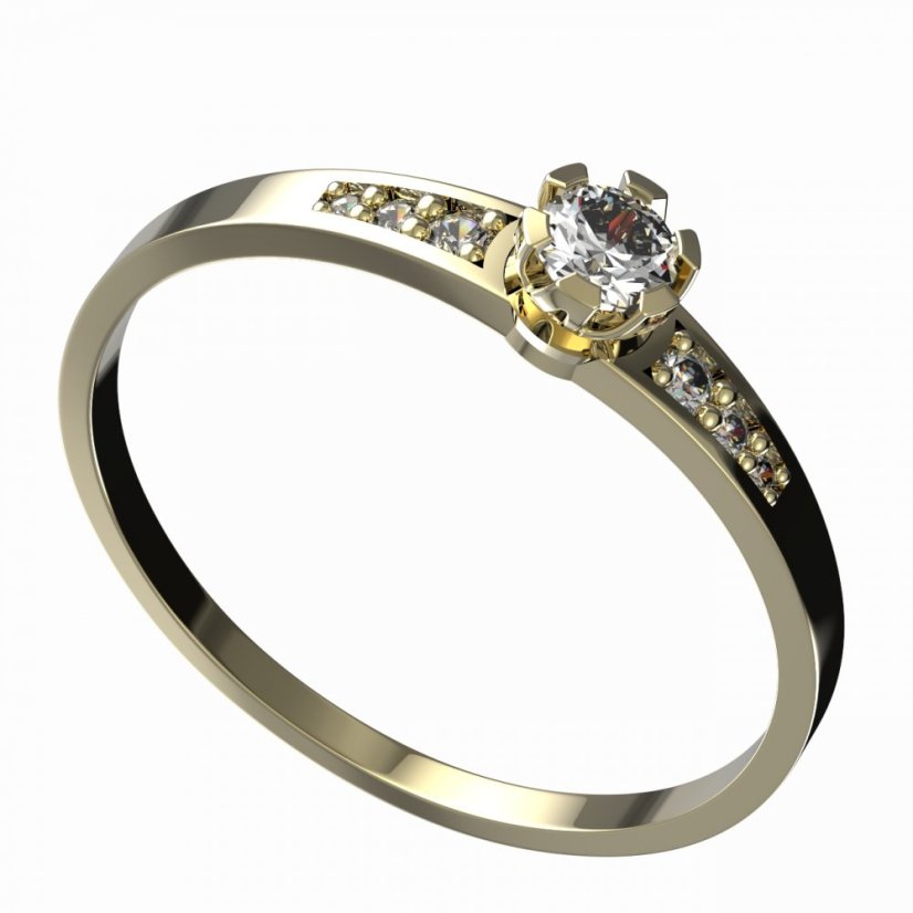 BG zlatý prstýnek a diamnatem 869 J Žluté zlato - 585 Diamant lab-grown