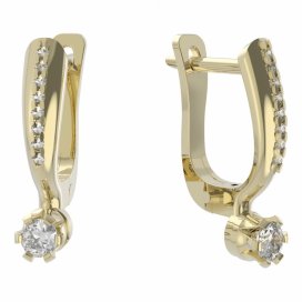 BG zlaté náušnice 553 Žluté zlato - 585 Diamant