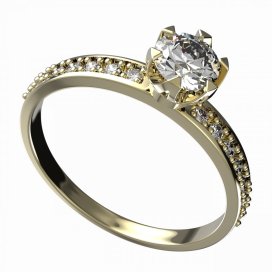 BG zlatý prsten s diamanty 872 E Žluté zlato - 585 Diamant lab-grown