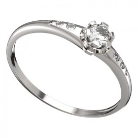 BG zlatý prstýnek 869 K Bílé zlato - 585 Diamant