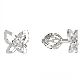 BeKid dětské náušnice motýlek 844 Bílé zlato - 585 Diamant