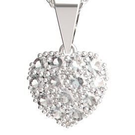BG zlatý diamantový přívěšek srdíčko 1571 Bílé zlato - 585 Diamant lab-grown
