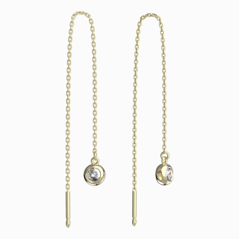 BeKid dětské náušnice 102 Žluté zlato - 585 Diamant