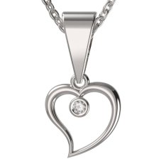 BG zlatý přívěšek srdíčko 1267 Bílé zlato - 585 Diamant