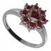 BG ring circular 023-I - Metal: Silver 925 - rhodium, Stone: Garnet